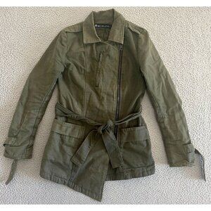 NICE COLLECTIVE Womens Jacket Chore Utility‎ Army Green Zip Up Military